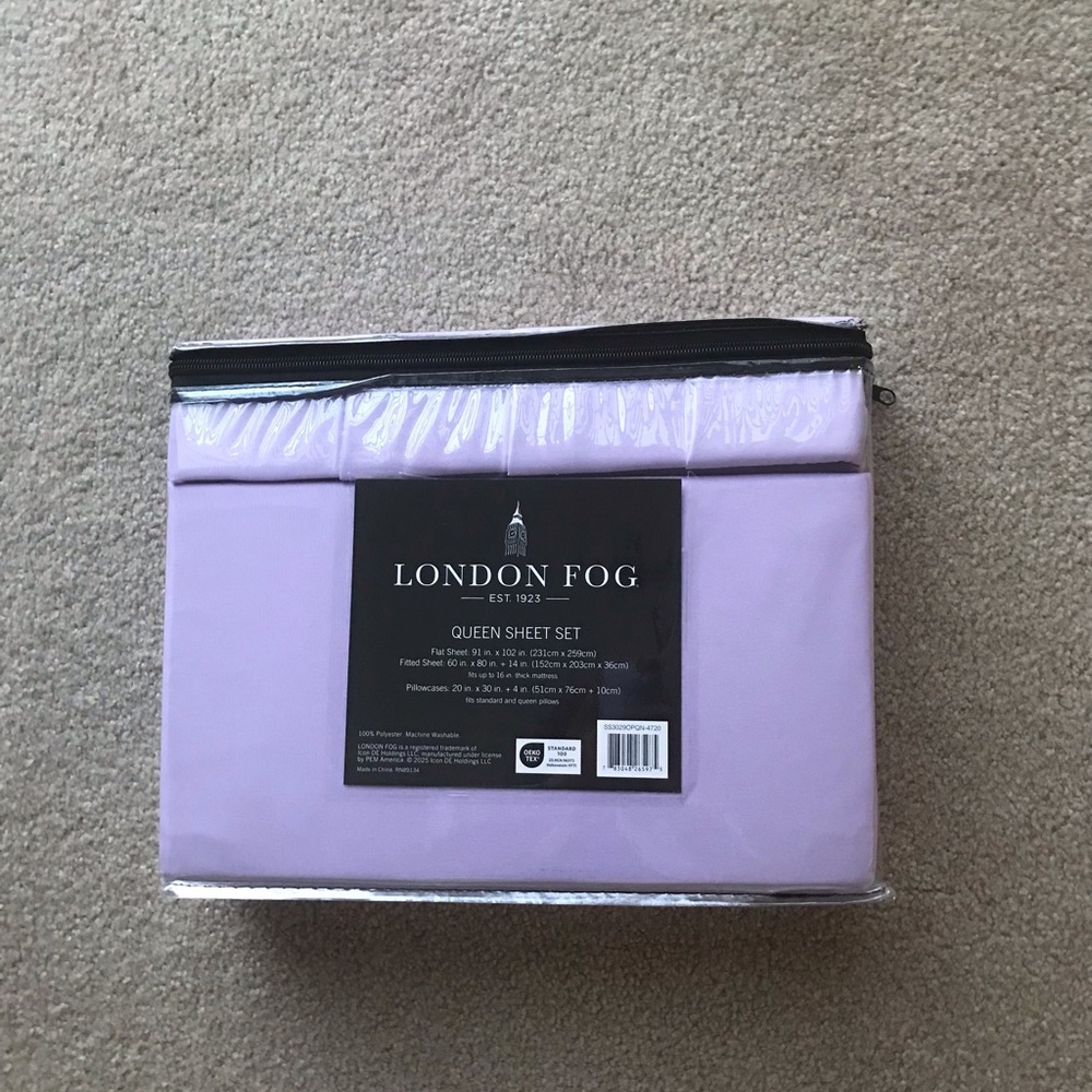 London Fog Queen Sheet Set - Picture 2 of 2